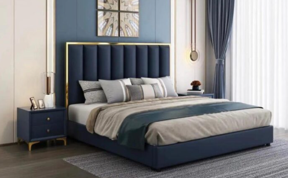 Alysia Gold Strip Bed Frame