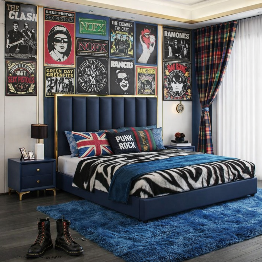 Alysia Gold Strip Bed Frame