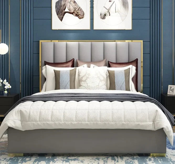 Alysia Gold Strip Bed Frame